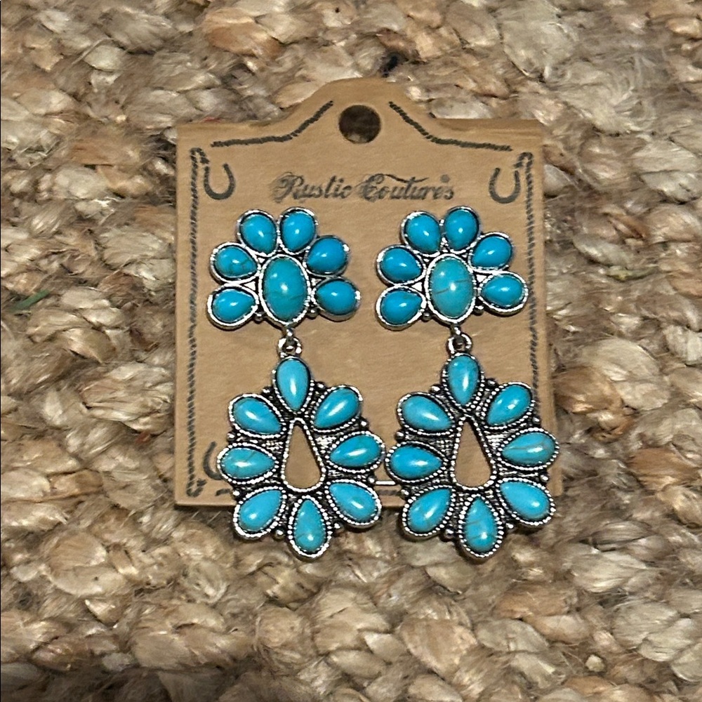 Western faux Turquoise Earrings